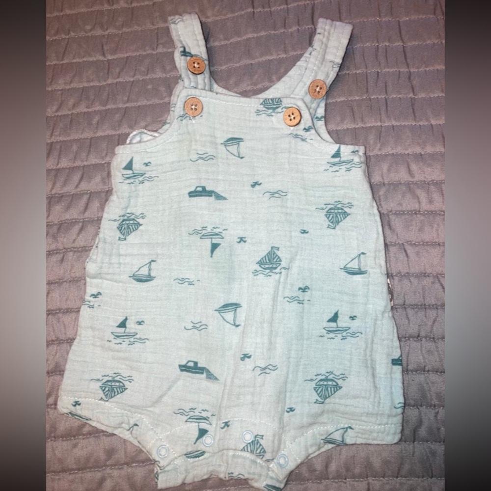 Nautical Print Baby Romper